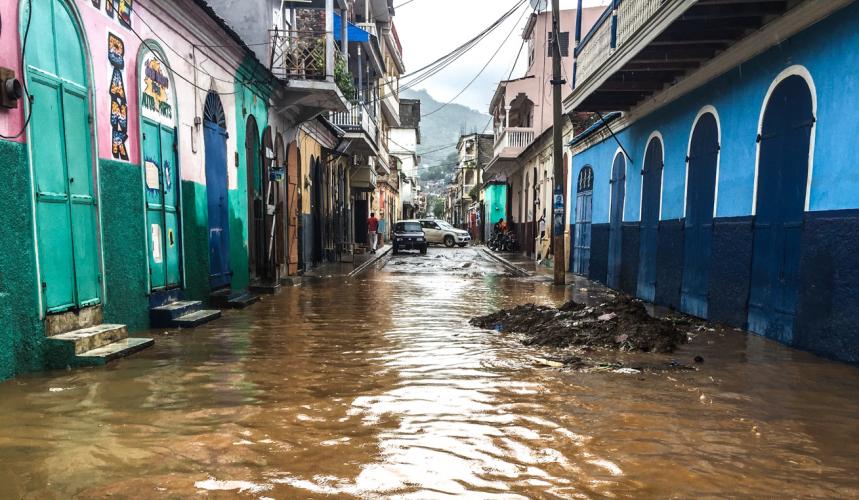 Urban flooding in Haiti